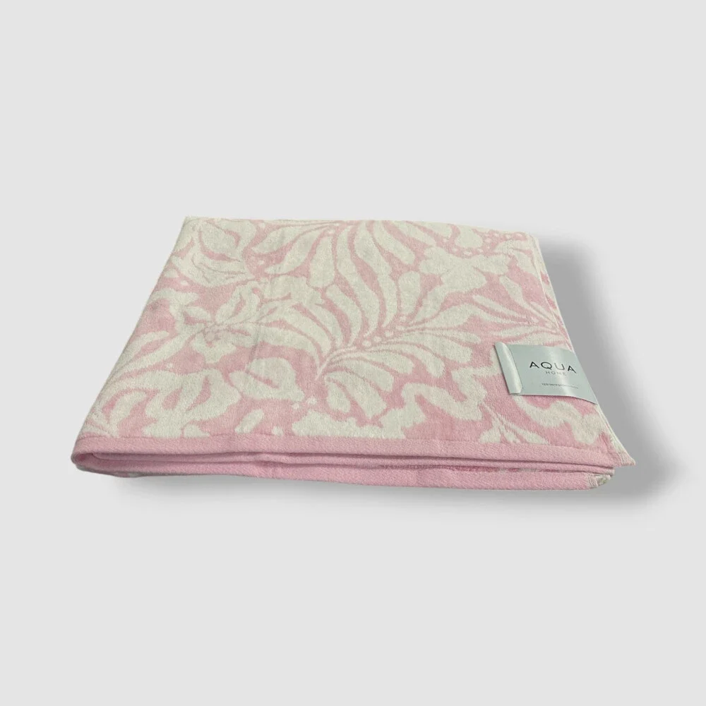 Aqua Home Pink Floral Beach Towel | 40 in x 70